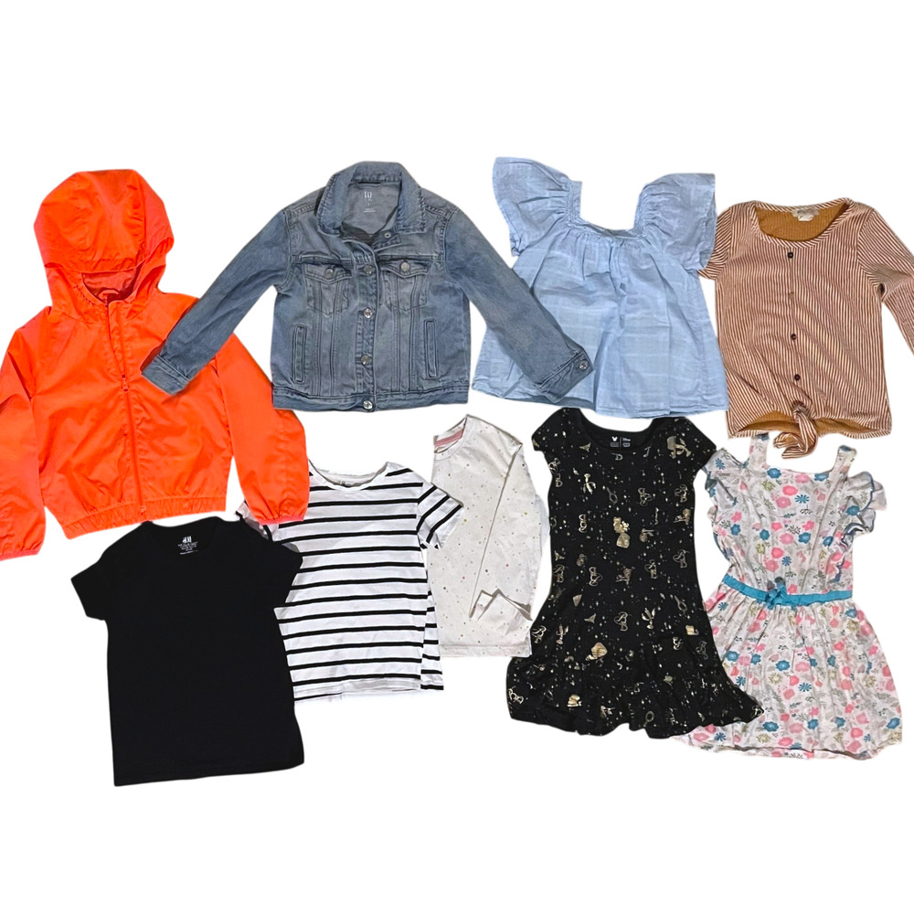 9 Pc Girls LOT Size S 6 6X 6-7 Clothing Name Brand Gap H&M Old Navy Disney C&J